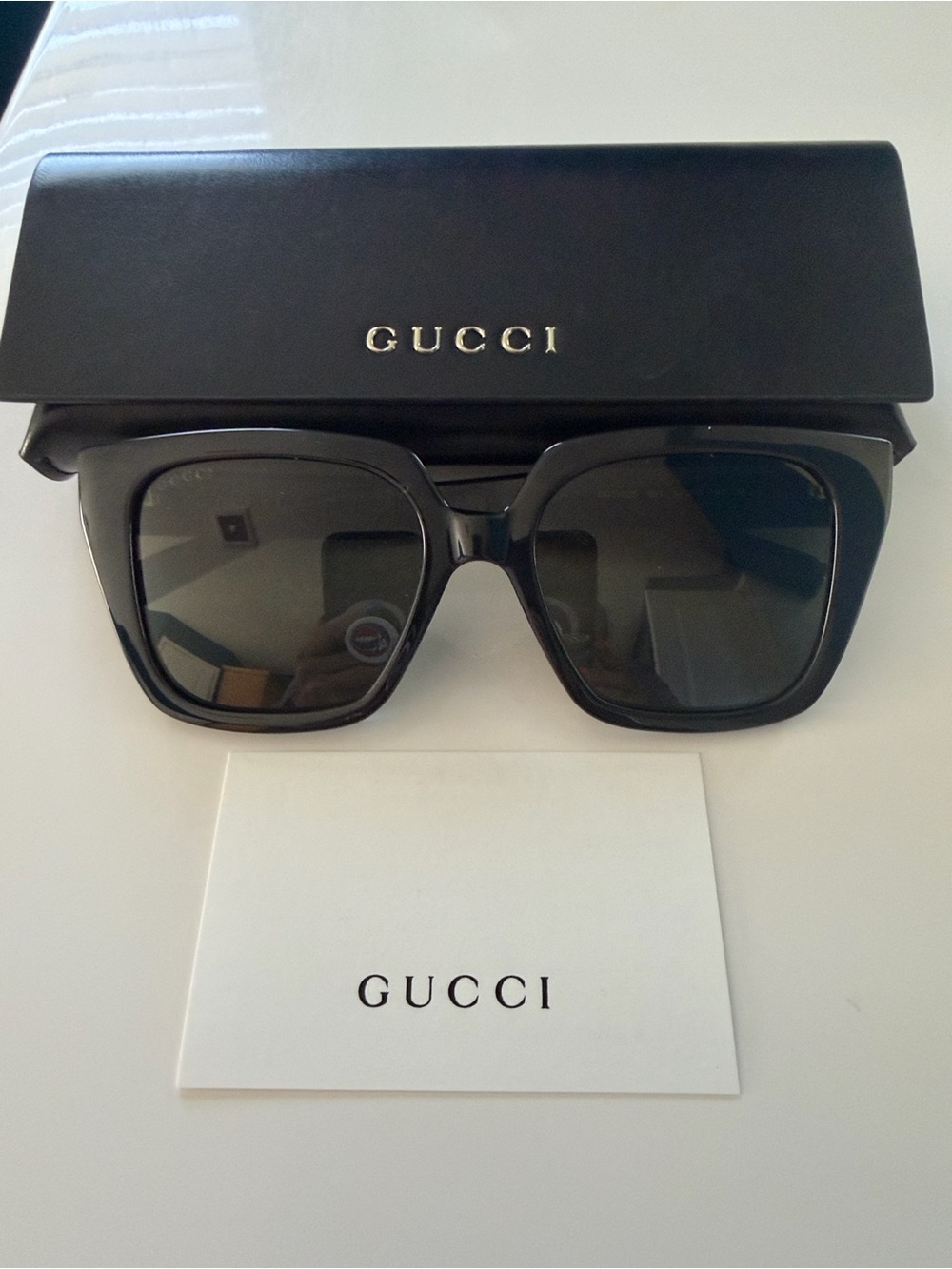Gucci Black Oversized Square Sunglasses unisex